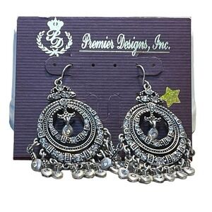 Premier Designs Jewelry Claire Silver Dangle Boho Drop Earrings New
